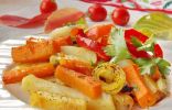 Печёная в духовке картошка с тыквой и овощами