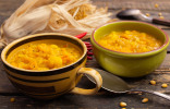 Суп-пюре из тыквы с кукурузой и картофелем