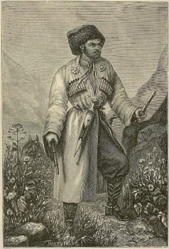 Хаджи-Мурат Хунзахский (Hadji Murad) Гравюра с литографии 1851 года.