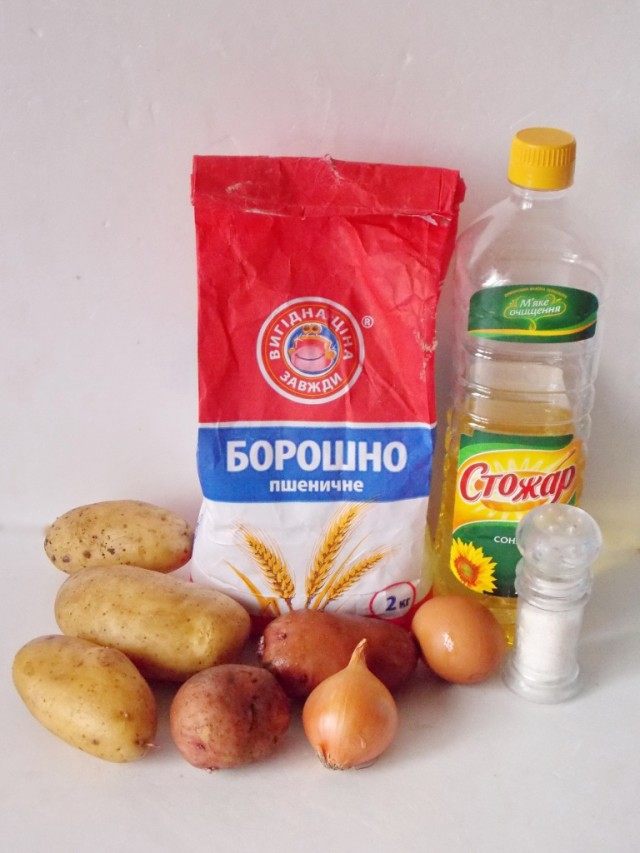 Ингредиенты для картофельных дерунов — драников