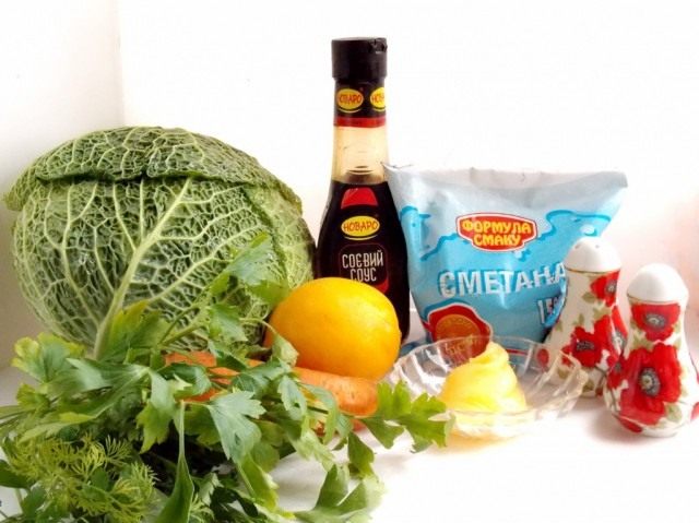 Продукты для приготовления капустного салата «Коул Слоу»