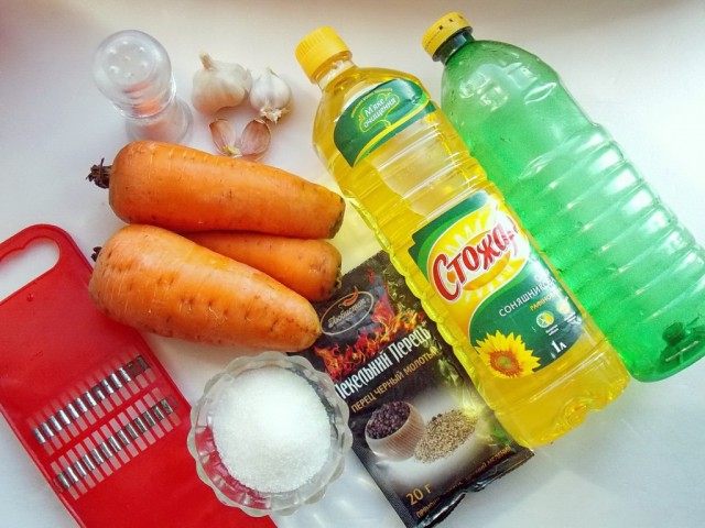 Ингредиенты для салата «Корейская морковь»