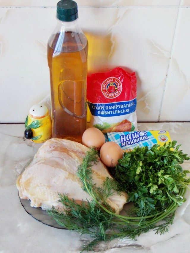 Ингредиенты для приготовления котлет по-киевски