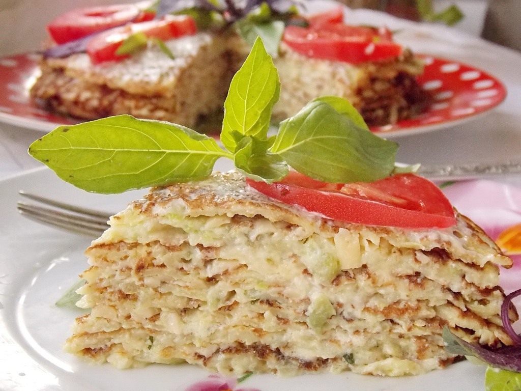 Блинчатый торт с овощами, пошаговый рецепт с фото на ккал