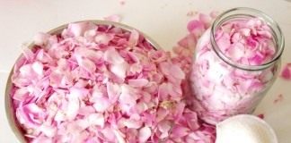 Ингредиенты для приготовления розовых лепестков в сахаре