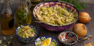 Пикантный салат «Узбекистан» с мясом и зелёной редькой