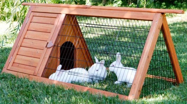 Для кроликов можно сделать специальные переносные домики-выгулы