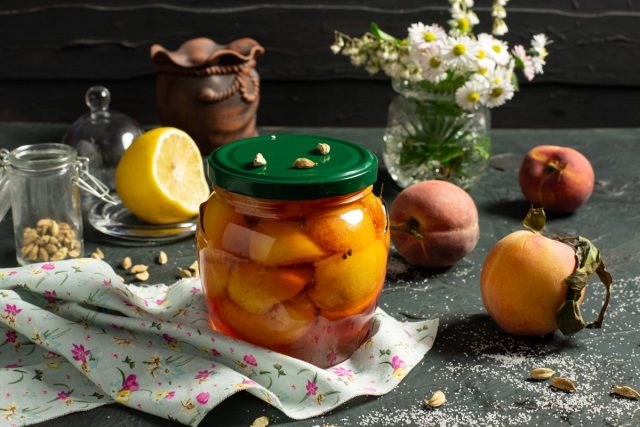 Персики в лимонном сиропе на зиму — быстро и вкусно