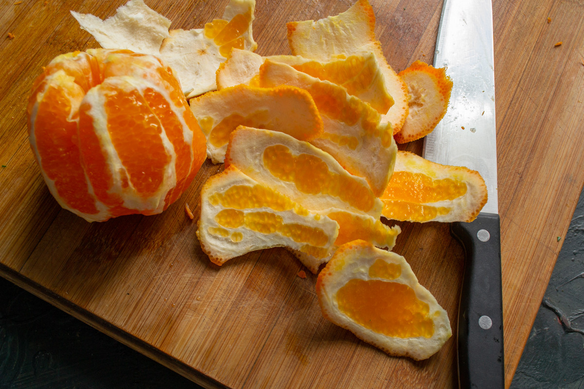 Вес кожуры апельсина
