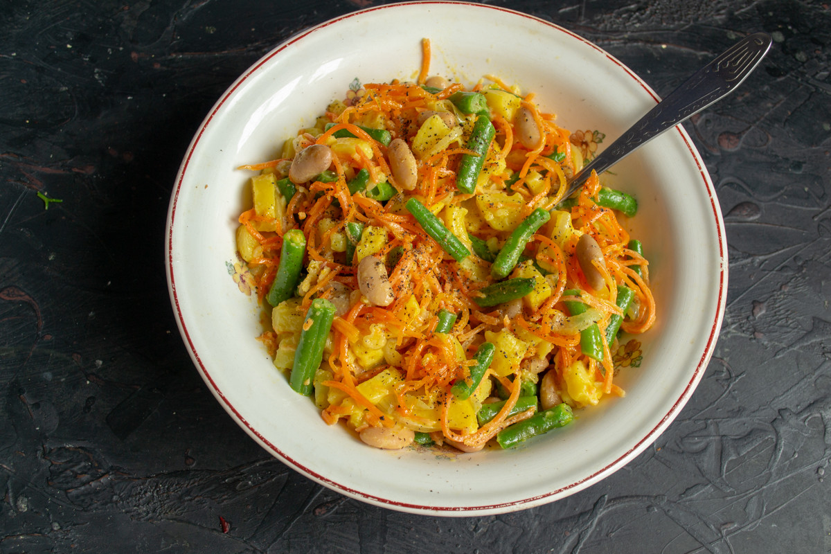 Вкусный веганский салат из фасоли с картофелем: рецепт и секреты приготовления
