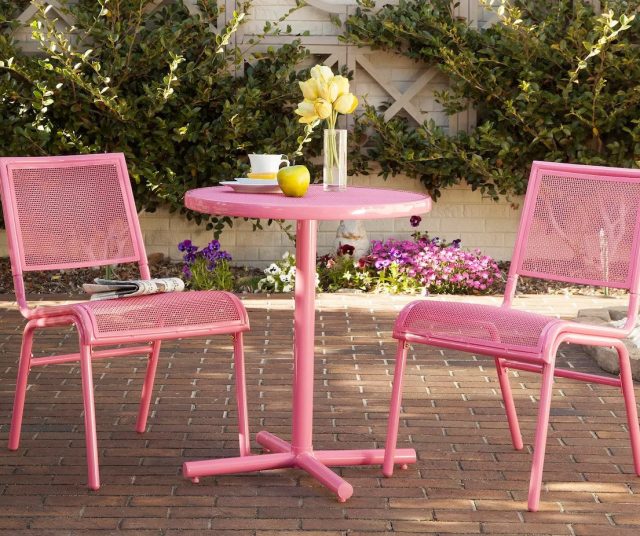 Pink garden furniture