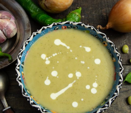 Сливочный овощной суп на курином бульоне