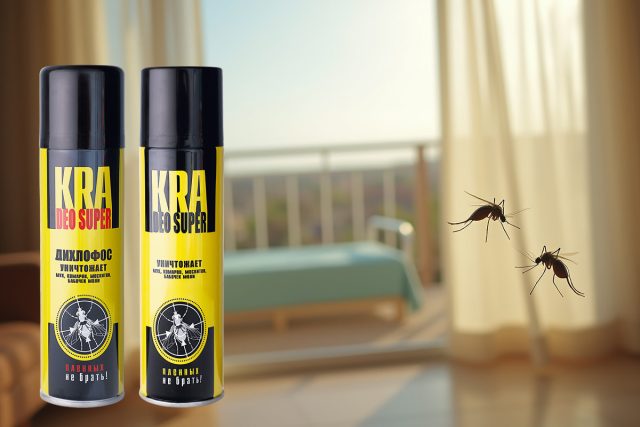 С помощью аэрозолей «KRA-deo super» и «KRA-deo super Дихлофос» можно легко и быстро избавиться от любых летающих насекомых, с которыми мы постоянно встречаемся летом. С помощью аэрозолей «KRA-deo super» и «KRA-deo super Дихлофос» можно легко и быстро избавиться от любых летающих насекомых, с которыми мы постоянно встречаемся летом